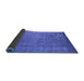 Sideview of Oriental Blue Industrial Rug, urb1578blu