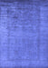 Machine Washable Oriental Blue Industrial Rug, wshurb1578blu