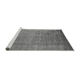 Sideview of Machine Washable Oriental Gray Industrial Rug, wshurb1578gry