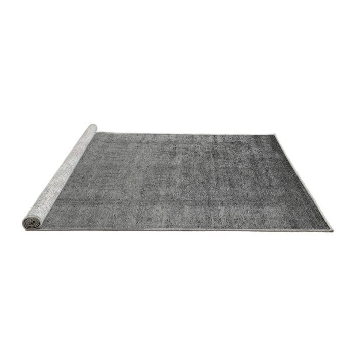 Sideview of Machine Washable Oriental Gray Industrial Rug, wshurb1578gry