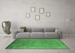 Machine Washable Oriental Emerald Green Industrial Area Rugs in a Living Room,, wshurb1578emgrn