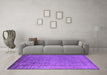 Machine Washable Oriental Purple Industrial Area Rugs in a Living Room, wshurb1578pur