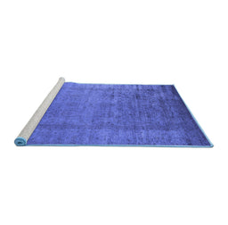 Sideview of Machine Washable Oriental Blue Industrial Rug, wshurb1578blu