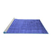 Sideview of Machine Washable Oriental Blue Industrial Rug, wshurb1578blu