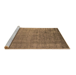 Sideview of Machine Washable Oriental Brown Industrial Rug, wshurb1578brn