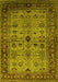 Machine Washable Oriental Yellow Industrial Rug, wshurb1579yw