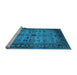 Sideview of Machine Washable Oriental Light Blue Industrial Rug, wshurb1579lblu