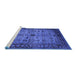 Sideview of Machine Washable Oriental Blue Industrial Rug, wshurb1579blu