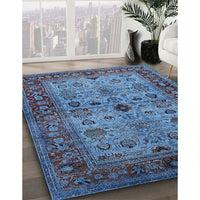 Mid-Century Modern Purple Oriental Rug, urb1579