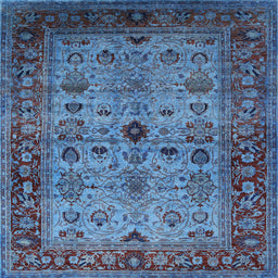 Square Machine Washable Industrial Modern Purple Haze Purple Rug, wshurb1579