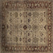 Square Oriental Brown Industrial Rug, urb1579brn