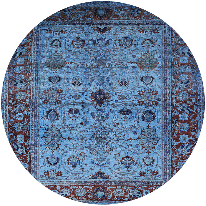 Round Mid-Century Modern Purple Oriental Rug, urb1579