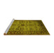 Sideview of Machine Washable Oriental Yellow Industrial Rug, wshurb1579yw