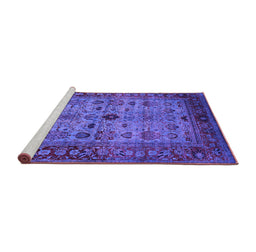Sideview of Machine Washable Oriental Purple Industrial Area Rugs, wshurb1579pur