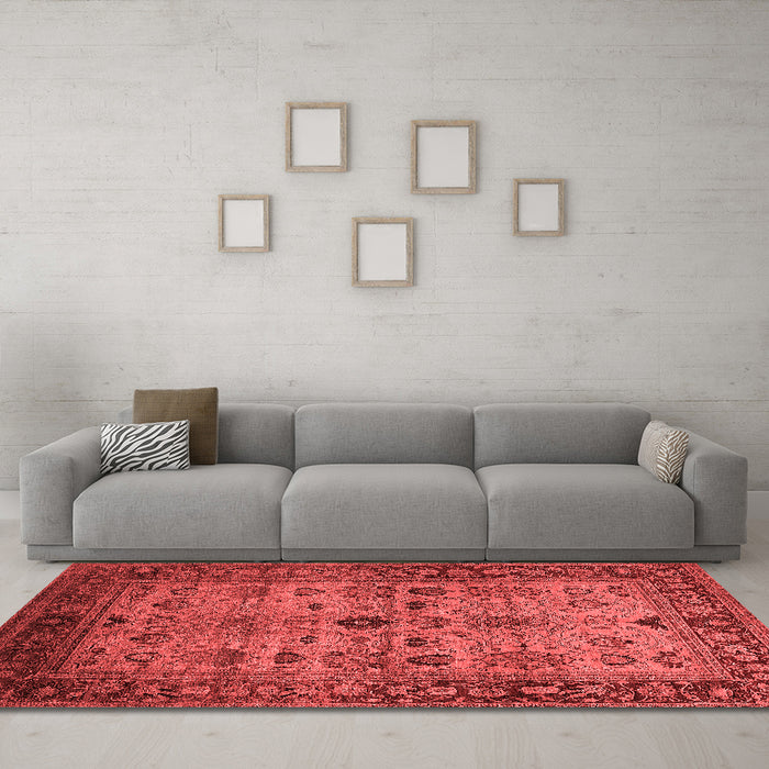 Industrial Red Washable Rugs