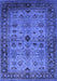 Machine Washable Oriental Blue Industrial Rug, wshurb1579blu