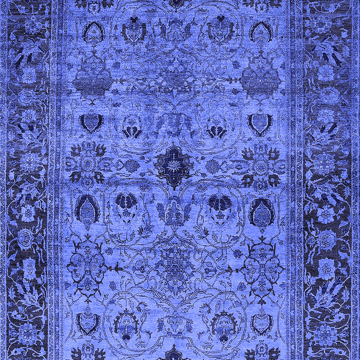 Machine Washable Oriental Blue Industrial Rug, wshurb1579blu