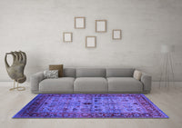 Machine Washable Oriental Purple Industrial Rug, wshurb1579pur