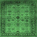 Square Oriental Emerald Green Industrial Rug, urb1579emgrn