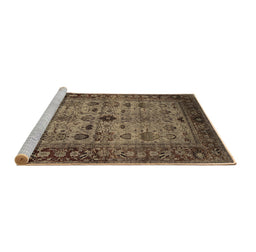 Sideview of Machine Washable Oriental Brown Industrial Rug, wshurb1579brn