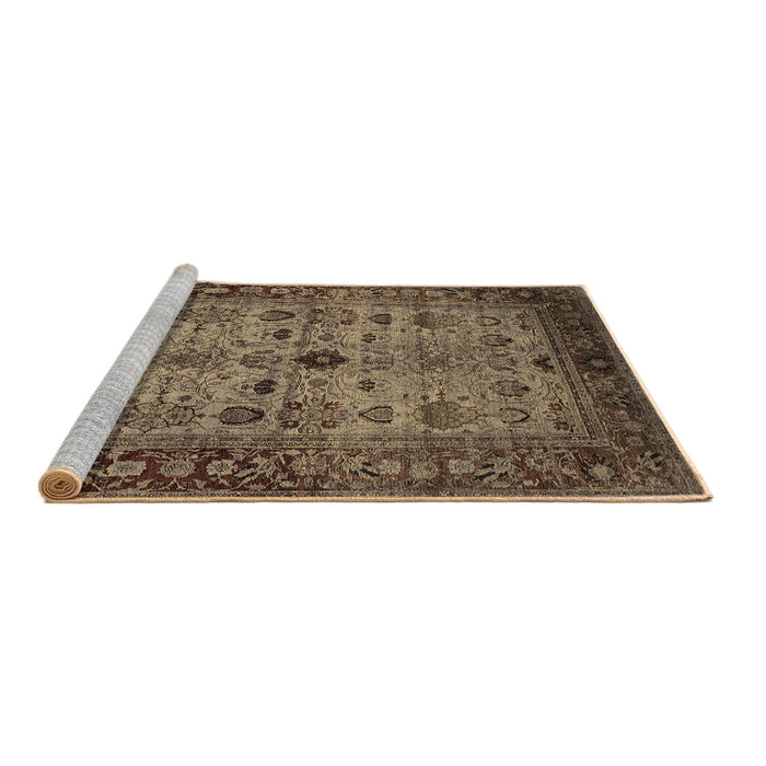 Sideview of Machine Washable Oriental Brown Industrial Rug, wshurb1579brn
