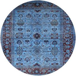 Round Machine Washable Industrial Modern Purple Haze Purple Rug, wshurb1579