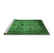 Sideview of Machine Washable Oriental Emerald Green Industrial Area Rugs, wshurb1579emgrn