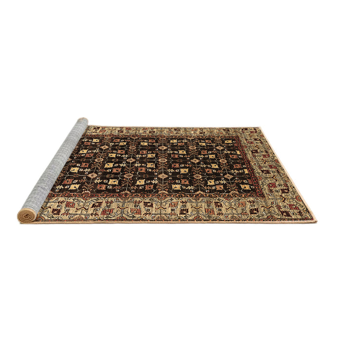 Sideview of Machine Washable Oriental Brown Industrial Rug, wshurb1580brn