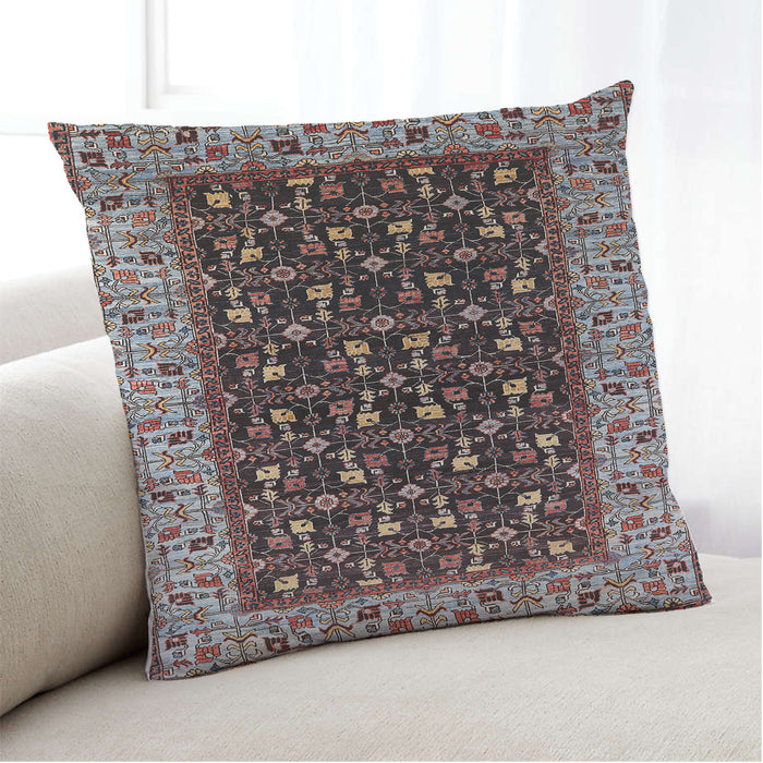 Lifestyle Image of Mid-Century Modern Urban Square Red Throw Pillow, 18 inch by 18 inch, pwurb1580