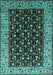 Machine Washable Oriental Turquoise Industrial Area Rugs, wshurb1580turq