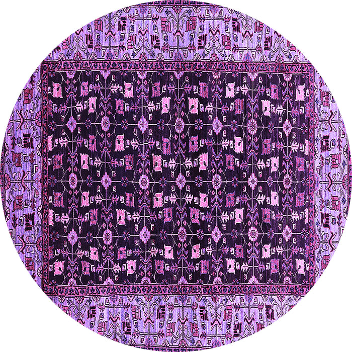 Round Machine Washable Oriental Purple Industrial Area Rugs, wshurb1580pur