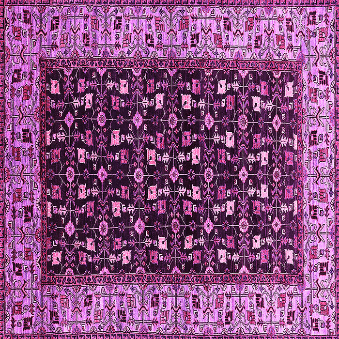 Square Machine Washable Oriental Pink Industrial Rug, wshurb1580pnk