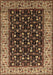 Machine Washable Oriental Brown Industrial Rug, wshurb1580brn