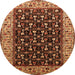 Round Oriental Orange Industrial Rug, urb1580org