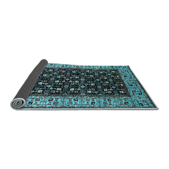 Sideview of Oriental Light Blue Industrial Rug, urb1580lblu