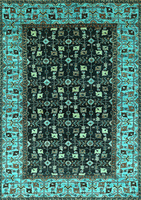 Oriental Turquoise Industrial Rug, urb1580turq