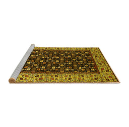 Sideview of Machine Washable Oriental Yellow Industrial Rug, wshurb1580yw