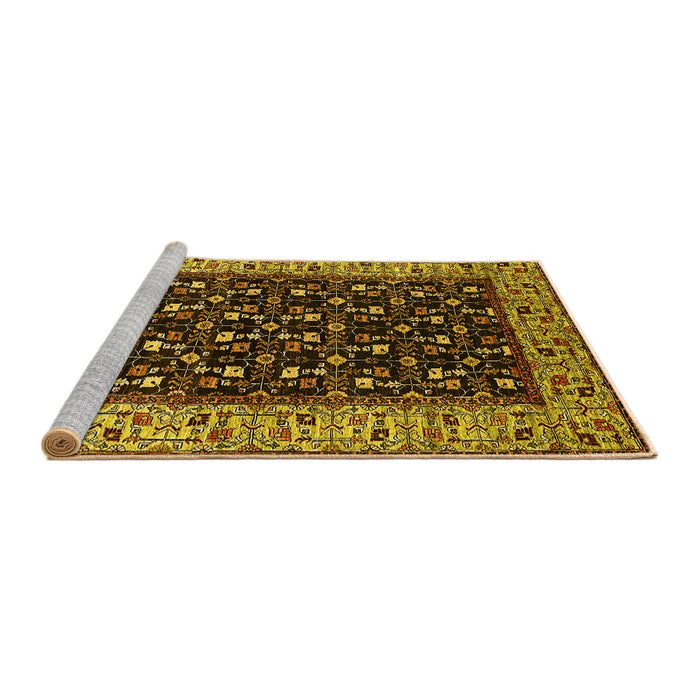 Sideview of Machine Washable Oriental Yellow Industrial Rug, wshurb1580yw