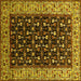 Square Machine Washable Oriental Yellow Industrial Rug, wshurb1580yw