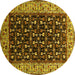 Round Oriental Yellow Industrial Rug, urb1580yw