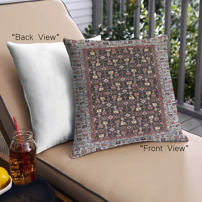 Front View of Mid-Century Modern Urban Square Red Throw Pillow, 18 inch by 18 inch, pwurb1580