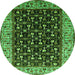 Round Oriental Green Industrial Rug, urb1580grn