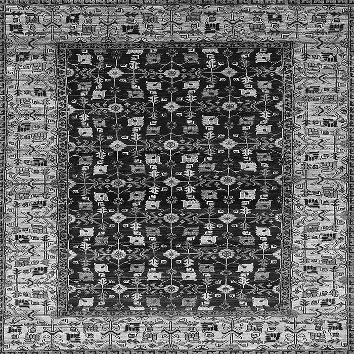 Square Machine Washable Oriental Gray Industrial Rug, wshurb1580gry