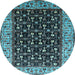 Round Oriental Light Blue Industrial Rug, urb1580lblu