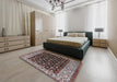 Mid-Century Modern Red Oriental Rug in a Bedroom, urb1580