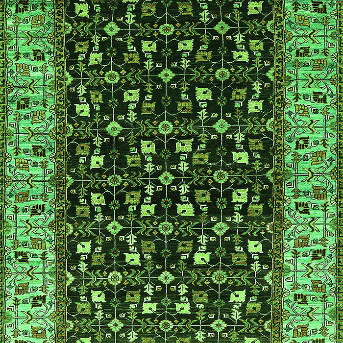 Machine Washable Oriental Green Industrial Area Rugs, wshurb1580grn