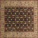 Square Oriental Brown Industrial Rug, urb1580brn