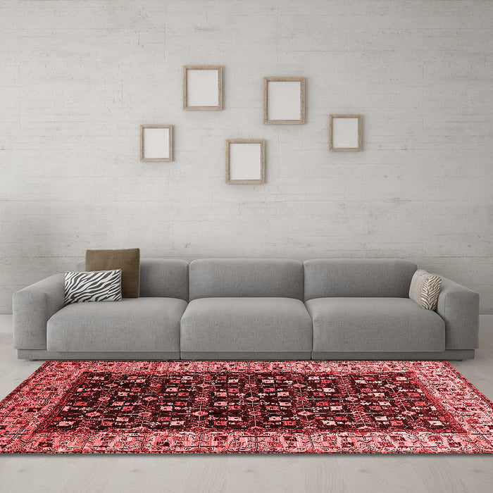 Industrial Red Washable Rugs