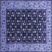 Square Machine Washable Oriental Blue Industrial Rug, wshurb1580blu