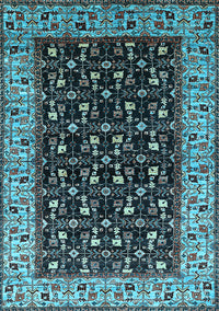 Oriental Light Blue Industrial Rug, urb1580lblu